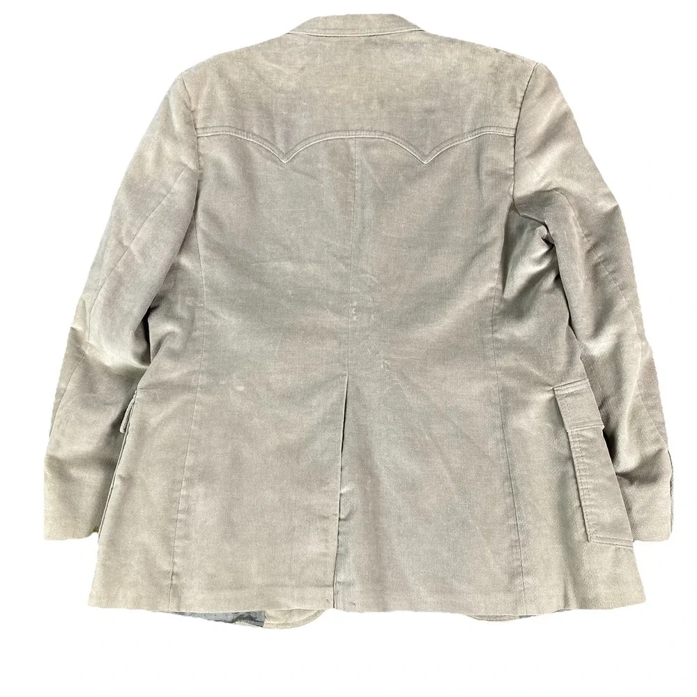 Levi's Westernwear Sport Coat Blazer Mens 46R Gray USA VTG Yokes Ranchcore Retro